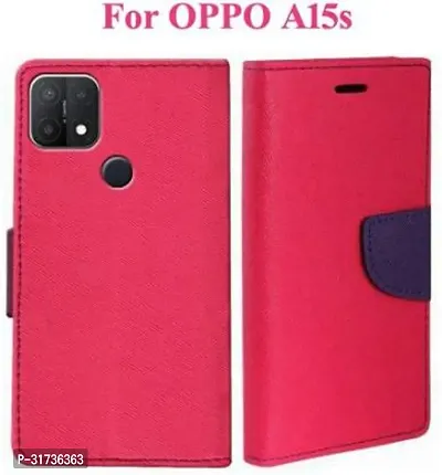 Gladly Flip Cover Compatible for  Oppo A15s Pink