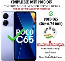 Stylish Artificial Leather Flip Cover for POCO C65-thumb1