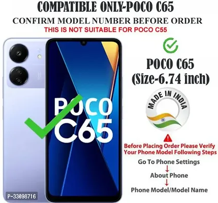 Stylish Artificial Leather Flip Cover for POCO C65-thumb2