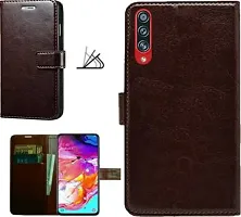 Flip Cover Compatible for Samsung Galaxy A70 Flip Cover Samsung Galaxy A70s Brown-thumb3