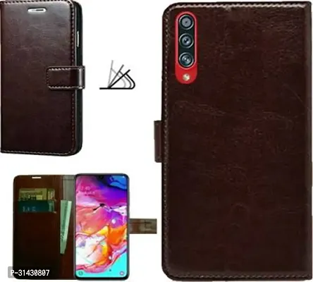 Flip Cover Compatible for Samsung Galaxy A70 Flip Cover Samsung Galaxy A70s Brown-thumb4