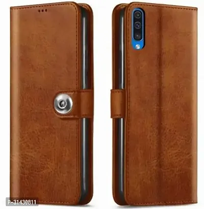 Flip Cover Compatible for Samsung Galaxy A70 Flip Cover Samsung Galaxy A70s Brown-thumb0