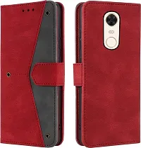 Rahishi Artificial Leather Flip Cover Compatible for Mi Redmi 8 Executive Red, Magnetic Closure-thumb3