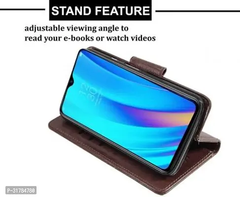 Gladly Flip Cover Compatible for Realme 5 Back Cover Soft Silicon Tpu Flip Cover Brown-thumb4