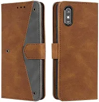 Flip Cover Compatible for Mi Redmi 9i cover Mi Redmi 9i Activ Flip Cover Redmi 9i Back cover Redmi 9i mobile cover Mi Redmi 9i Sport flip cover Redmi 9i sport back cover Redmi 9i mobile flip cover Redmi 9i designer cover Executive Brown, Magnetic Closure-thumb3