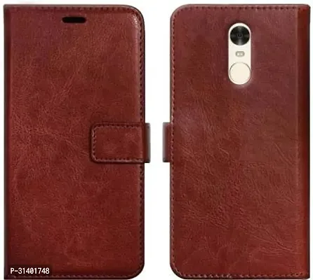 Flip Cover Compatible for Mi Redmi Note 4 Flip Cover Stylish Girls Cover Boys Designer Cover Brown