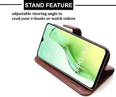 Gladly Flip Cover Compatible for  Oppo A31 Brown-thumb3