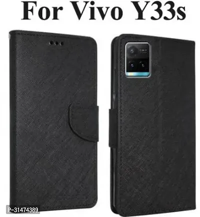 Gladly Flip Cover Compatible for Vivo Y33s 5G Flip Cover Vivo Y21 2021 Flip Cover Vivo Y21T Flip Cover Vivo Y33T Black-thumb0