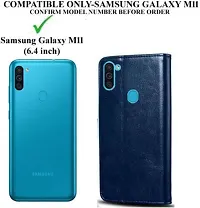 Gladly Flip Cover Compatible for Samsung Galaxy M11 Mobile Flip Cover With TPU Silicon Cover Blue-thumb1