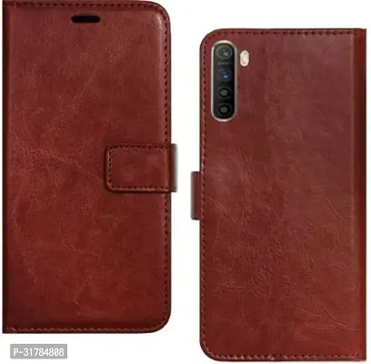 Gladly Flip Cover Compatible for Realme XT Back Cover Soft Silicon Tpu Flip Cover Brown-thumb0