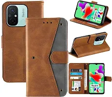 Flip Cover Compatible for Mi Redmi 11A Flip Cover Redmi 11A Back cover Redmi 12C / POCO C55 Flip Cover Redmi 11A mobile back cover Xiaomi Redmi 11A Flip Cover Executive Brown, Magnetic Closure-thumb3