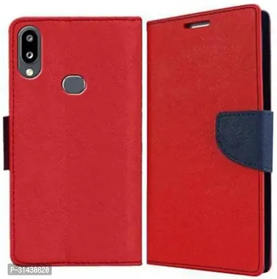 Flip Cover Compatible for Samsung Galaxy A10s Flip Cover Samsung Galaxy M01s Red