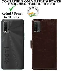 Flip Cover Compatible for Mi Redmi 9 Power Flip Cover Stylish Girls Cover Boys Designer Cover Brown-thumb2