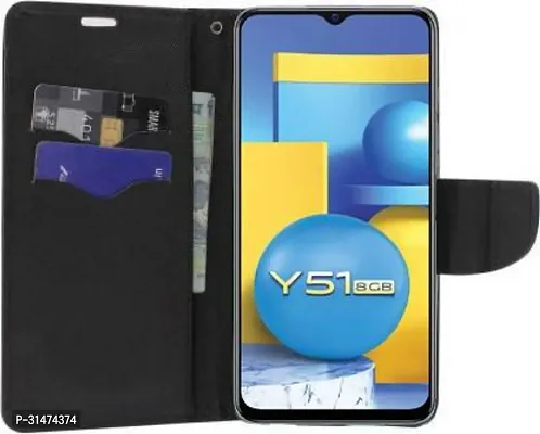 Gladly Flip Cover Compatible for Vivo Y51 2020 Flip Cover Vivo Y51A Flip Cover Vivo Y31 Flip Cover Vivo Y53s Flip Cover Vivo Y51 2021 Flip Cover Vivo Y31 2021 Black-thumb3