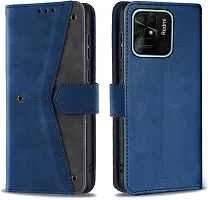 Flip Cover Compatible for Mi Redmi 10C Flip Cover Redmi 10C Back cover Redmi 10 Flip Cover Redmi 10C mobile back cover Xiaomi Redmi 10C Flip Cover Executive Blue, Magnetic Closure-thumb3