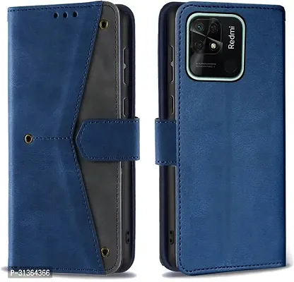 Flip Cover Compatible for Mi Redmi 10C Flip Cover Redmi 10C Back cover Redmi 10 Flip Cover Redmi 10C mobile back cover Xiaomi Redmi 10C Flip Cover Executive Blue, Magnetic Closure-thumb4