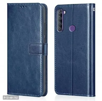 Flip Cover Compatible for Mi Redmi Note 8 Flip Cover Stylish Girls Cover Boys Designer Cover Blue-thumb0