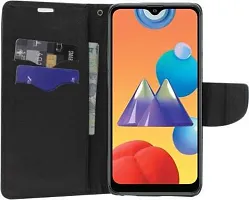 Flip Cover Compatible for Samsung Galaxy A10s Flip Cover Samsung Galaxy M01s Black-thumb2