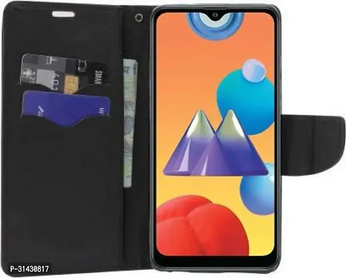 Flip Cover Compatible for Samsung Galaxy A10s Flip Cover Samsung Galaxy M01s Black-thumb3