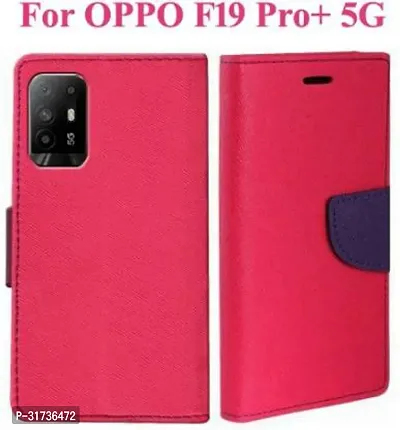 Gladly Flip Cover Compatible for  Oppo F19 Pro Plus Pink