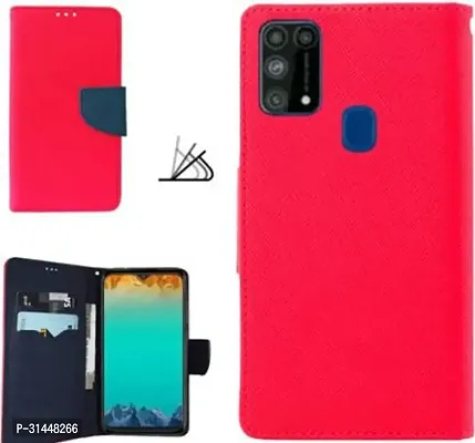 Gladly Flip Cover Compatible for Samsung Galaxy M31 Mobile Flip Cover With TPU Silicon Cover Pink