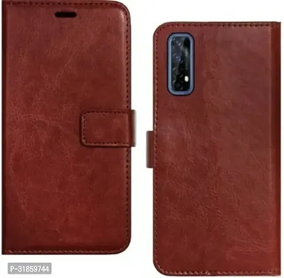 Gladly Flip Cover Compatible for Realme Narzo 20 Pro Back Cover Soft Silicon Tpu Flip Cover Brown-thumb0