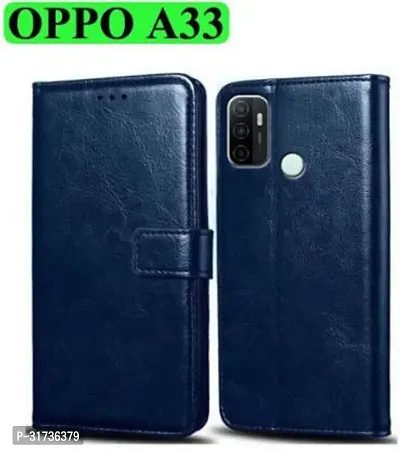 Gladly Flip Cover Compatible for  Oppo A33 Flip Cover Oppo A33 2020 Blue