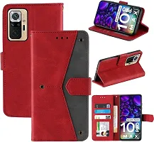 Flip Cover Compatible for Mi Redmi Note 10 Pro Max Flip Cover Redmi Note 10 Pro Max Back cover Mi Redmi Note 10 Pro Flip Cover Redmi Note 10 Pro Max mobile back cover Xiaomi Redmi Note 10 Pro Max Flip Cover Executive Red, Magnetic Closure-thumb3