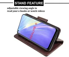 Gladly Flip Cover Compatible for Realme 6 Back Cover Soft Silicon Tpu Flip Cover Brown-thumb3