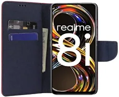 Gladly Flip Cover Compatible for Realme 8i Back Cover Soft Silicon Tpu Flip Cover Red-thumb3