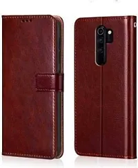 Flip Cover Compatible for Mi Redmi Note 8 Pro Flip Cover Stylish Girls Cover Boys Designer Cover Brown-thumb2