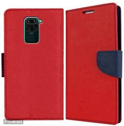 Flip Cover Compatible for Mi Redmi Note 9 Flip Cover Stylish Girls Cover Boys Designer Cover Red-thumb0