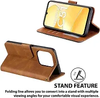 Stylish Flip Cover Compatible for Realme C51 Cover Executive Brown, Magnetic Closure-thumb2