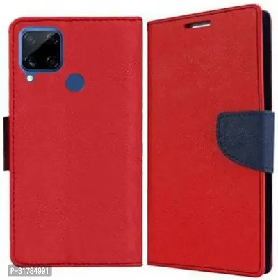 Flip Cover Compatible for Realme C15 Red