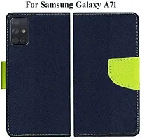 Gladly Flip Cover Compatible for Samsung Galaxy A71 Mobile Flip Cover With TPU Silicon Cover Blue-thumb2