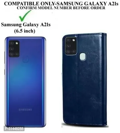 Gladly Flip Cover Compatible for Samsung Galaxy A21s Mobile Flip Cover With TPU Silicon Cover Blue-thumb2