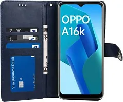 Gladly Flip Cover Compatible for  Oppo A16k Blue-thumb4