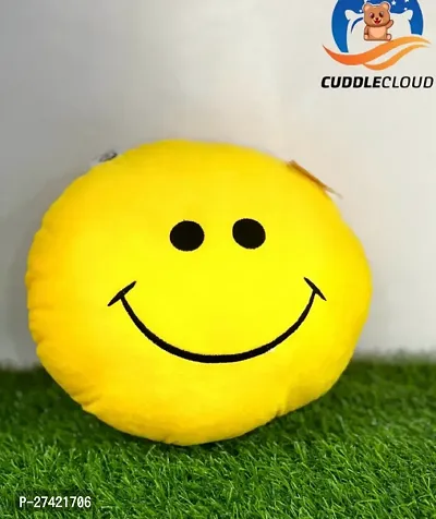 Modern Yellow Smiley Face Plushie Cushion For Kids-thumb0