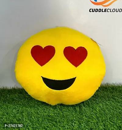 Modern Yellow Smiley Face Emoji Plush Cushion For Kids-thumb0