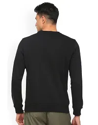 Men's Printed Regular Long Sleeves Black Fleece Sweatshirts-thumb3