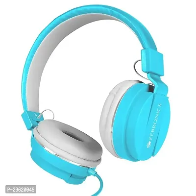 Ear Headphone with 3.5mm Jack, Built in Microphone for Calling, 1.5 Meter Cable, Soft Ear Cushion, Adjustable Headband, Foldable Ear Cups and Lightweight Design (Blue)