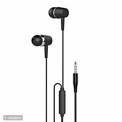 Ear Wired Earphone with Mic 3.5mm Jack | 1.2 Meter Cable | High Bass | Black