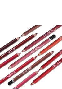 Waterproof Professional Multicolored Matte Super Matte Lip Liner Pencil - (Set of 12)-thumb2