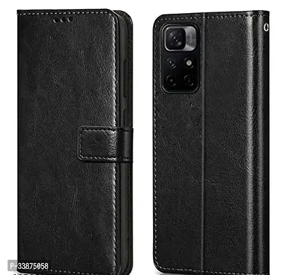 Stylish Solid Redmi Note 11 T 5 G Flip Black Cover