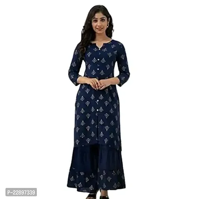 Shree Shyam Women's Rayon Printed Kurta and Palazzo Set