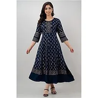 Shree Shyam Women/Girls Rayon Embroidered, Printed Long Gown-thumb1