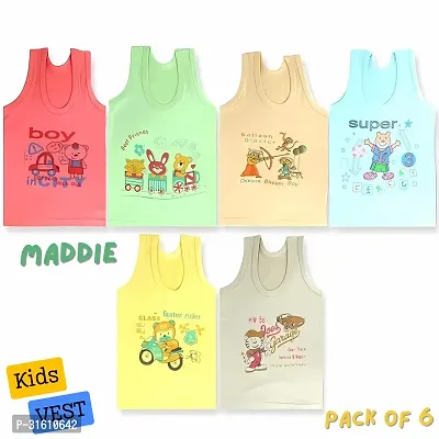 Soft Cotton Kids Vest for Unisex Pack of 6-thumb0