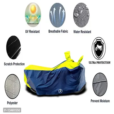 DUFFEL?-Two Wheeler Body Cover Used for Royal Enfi Bullet 350 Cover Dust Proof/UV Protection/ Indoor/Outdoor and Parking (Yellow Color)-thumb3