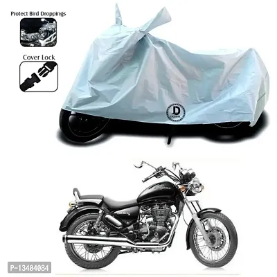 DUFFEL?-Cover Compatible with Royal Enfi Classic Squadron BS6 Cover Water Resistance Dustproof UV Protection Used for Indoor Outdoor and Parking (Silver Color)