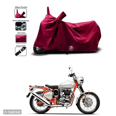 DUFFEL?-Two Wheeler Body Cover Used for Royal Enfi Thunderbird 500 Cover Dust Proof/UV Protection/ Indoor/Outdoor and Parking (Maroon Color)